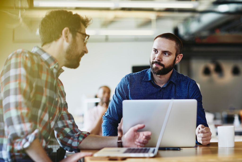 men working in an office