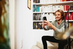 man taking selfie