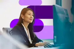 woman working on a computer