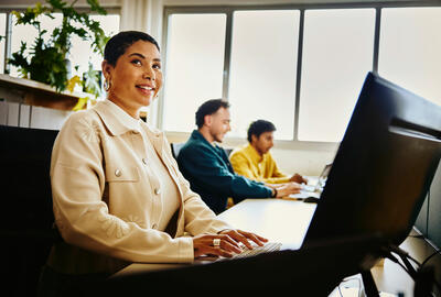 woman working in an office