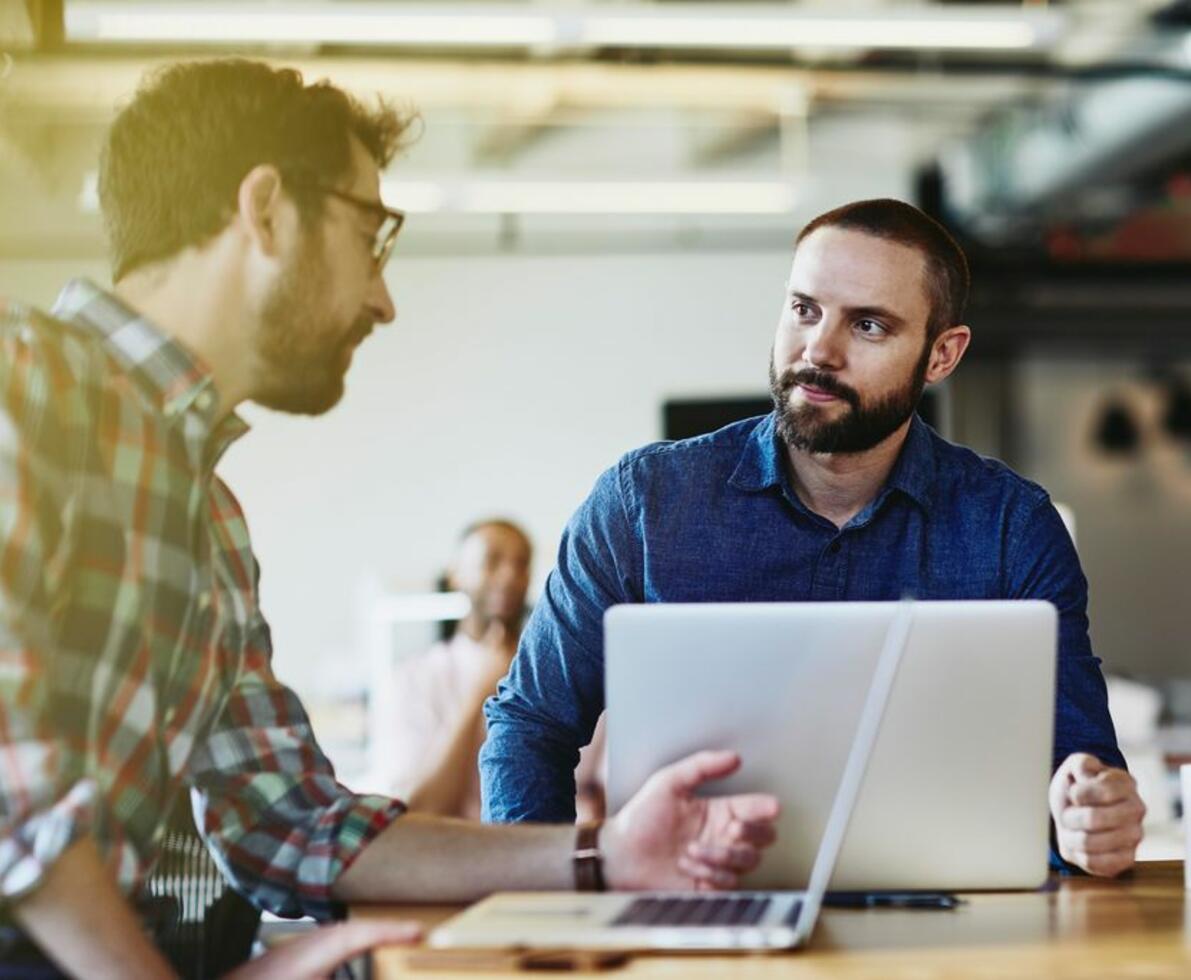 men working in an office