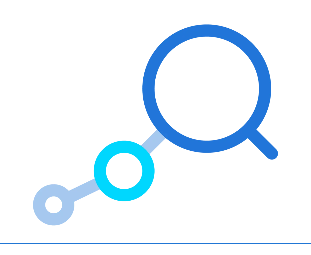 magnifying glass with a data