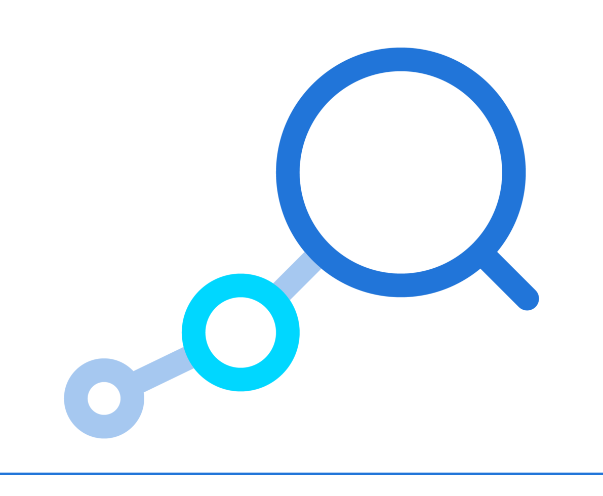 magnifying glass with a data