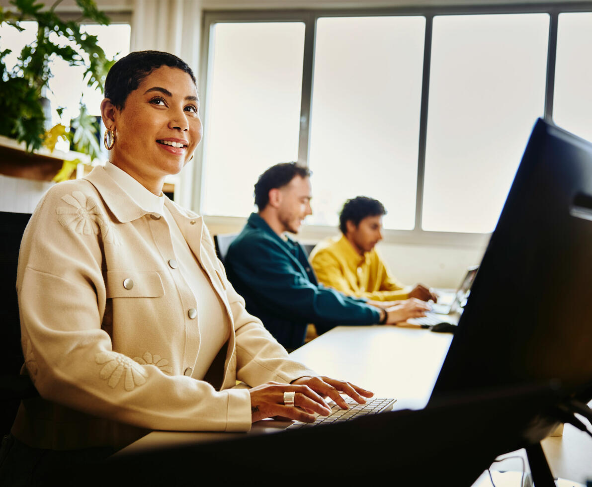 woman working in an office