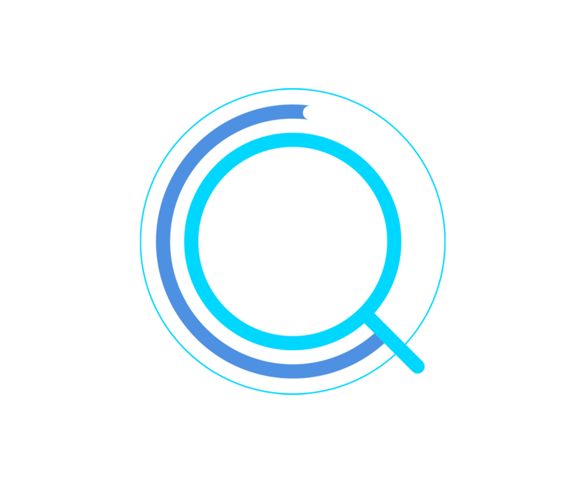 magnifying glass with a data