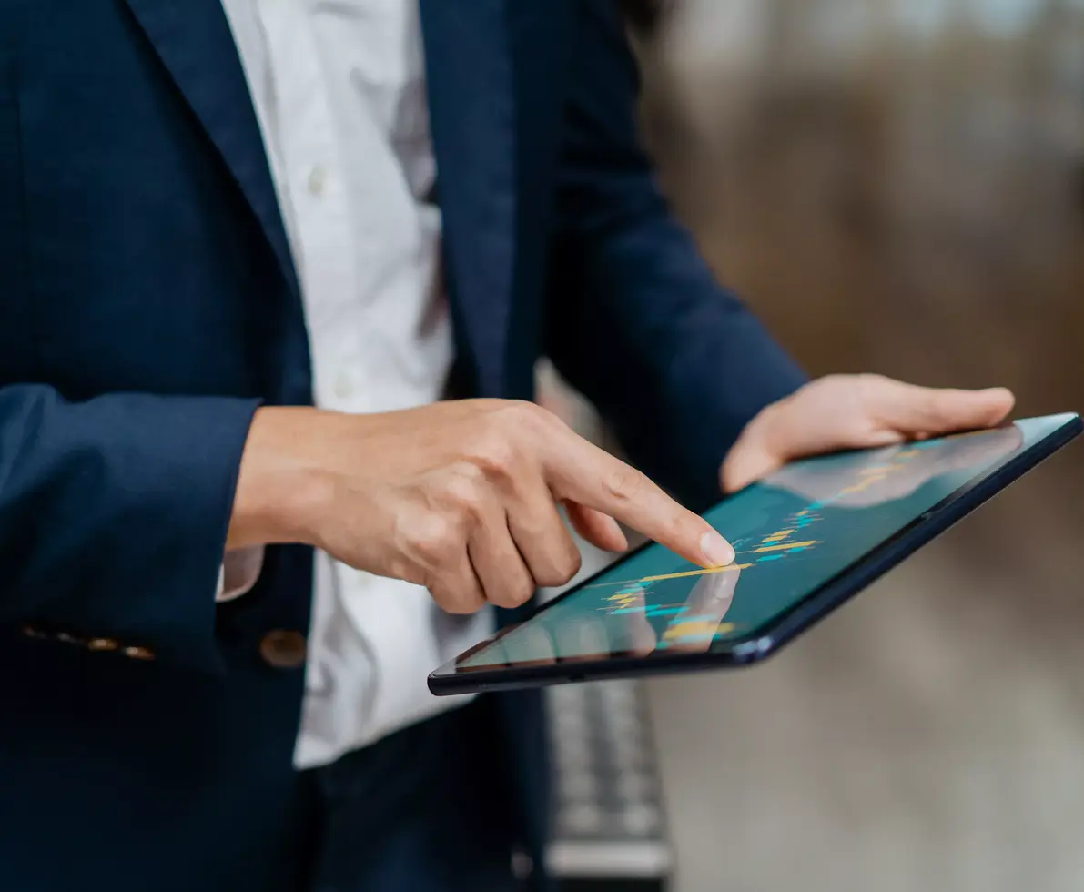 man with a tablet in hand