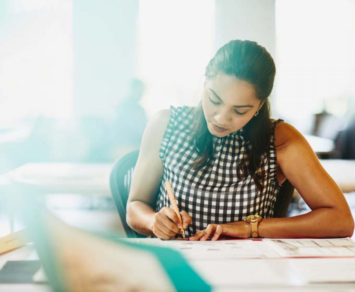 woman working in an office