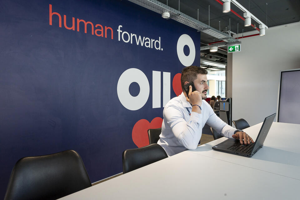 Randstad team member in a call